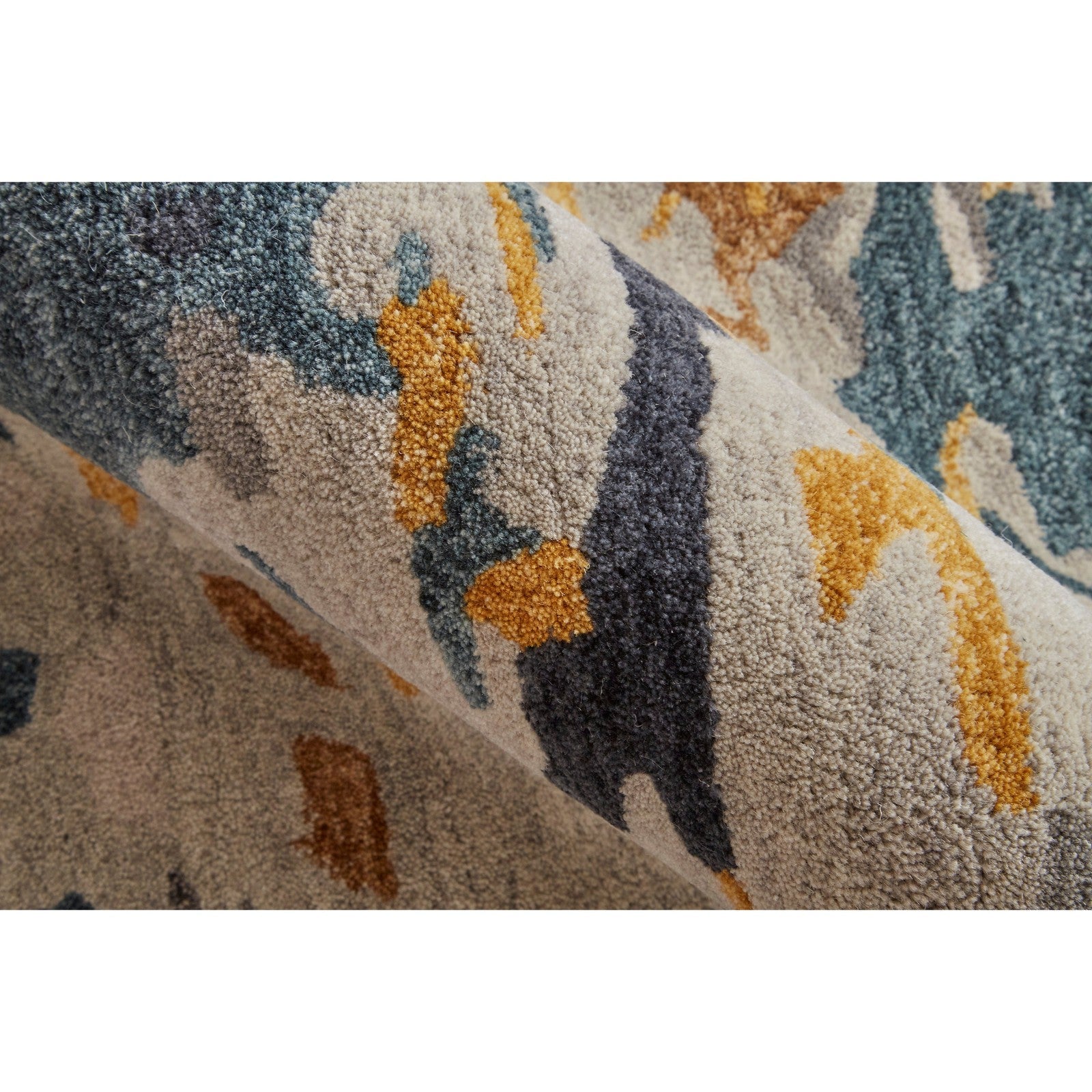 Feizy Everley 8644F Modern Abstract in Gray/Yellow/Blue