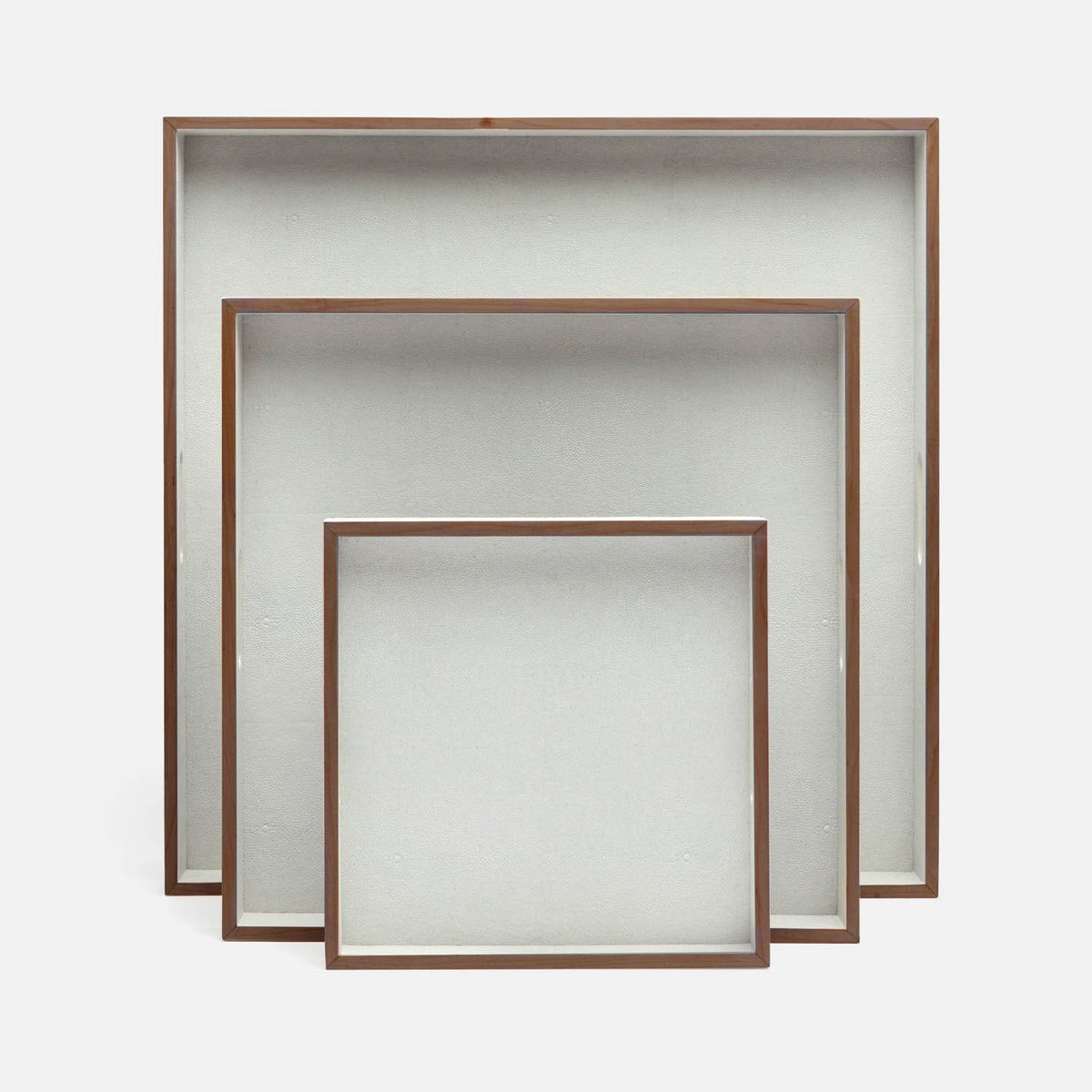 Amina Faux Shagreen Tray - Set of 3