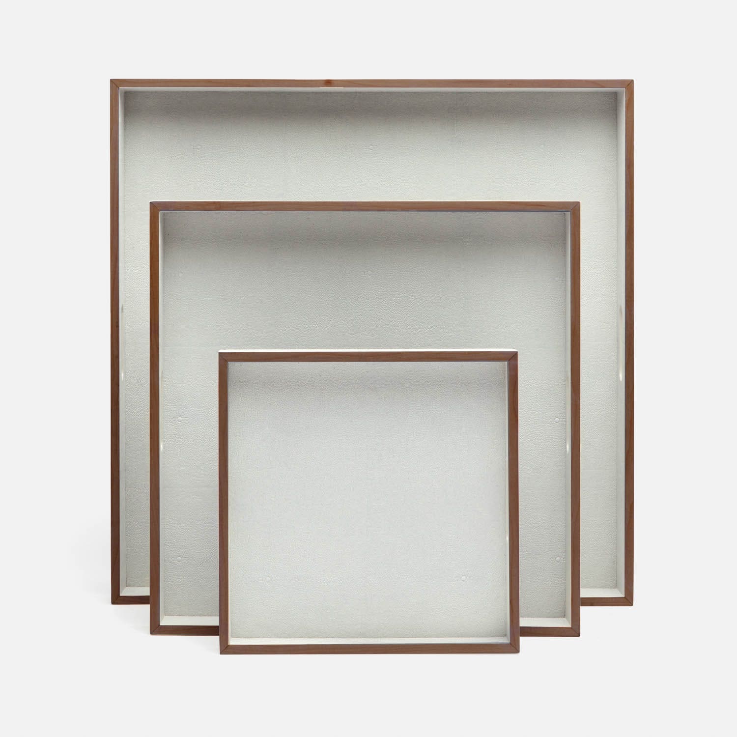 Amina Faux Shagreen Tray - Set of 3