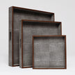 Amina Faux Shagreen Tray - Set of 3