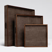 Amina Faux Shagreen Tray - Set of 3