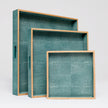 Amina Faux Shagreen Tray - Set of 3