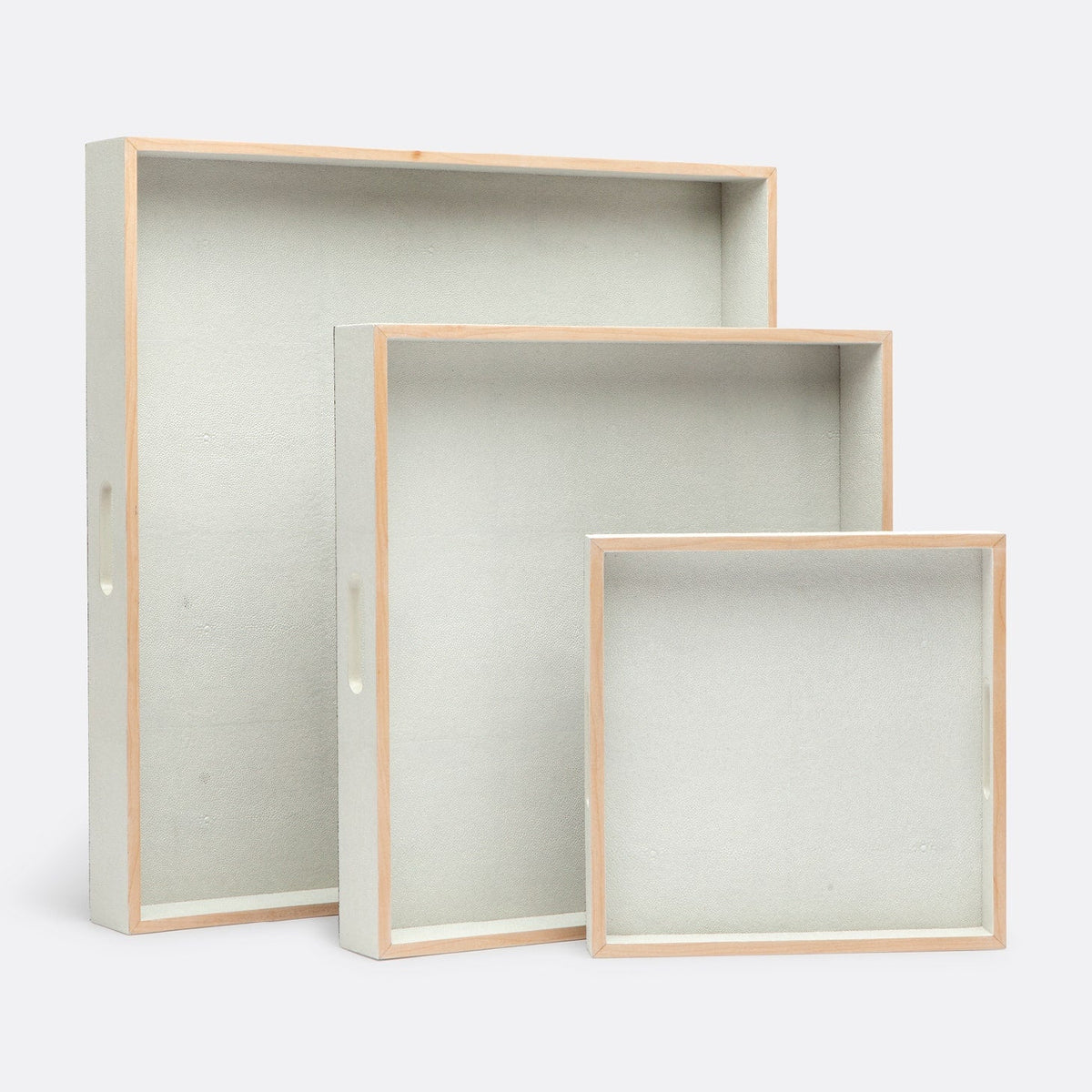 Amina Faux Shagreen Tray - Set of 3