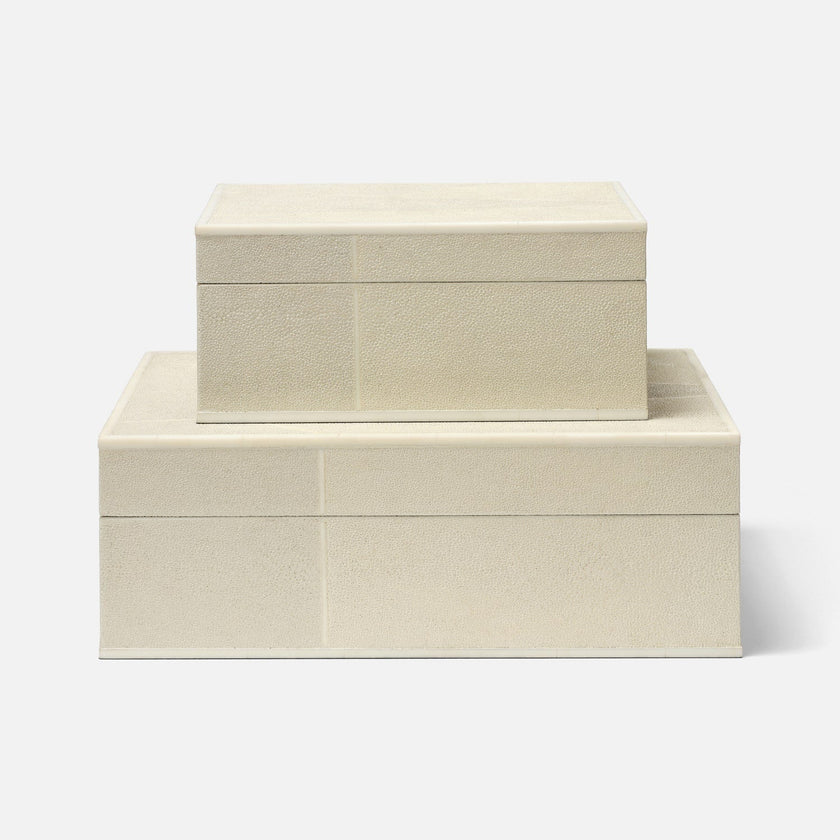 Breck Faux Shagreen Box - Set of 2
