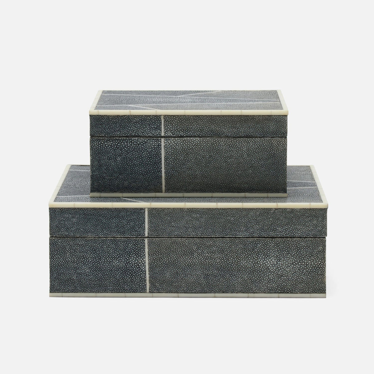 Breck Faux Shagreen Box - Set of 2