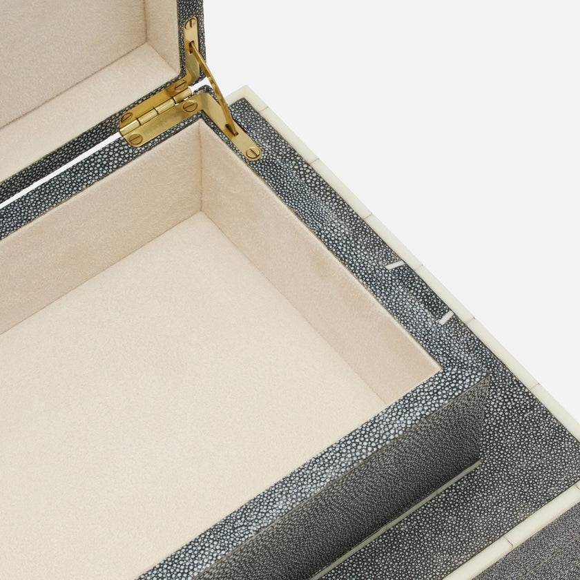 Breck Faux Shagreen Box - Set of 2
