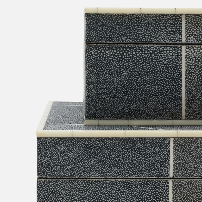 Breck Faux Shagreen Box - Set of 2
