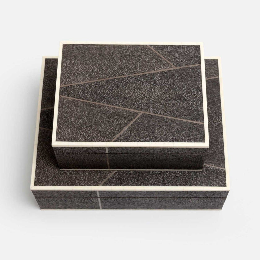 Breck Faux Shagreen Box - Set of 2