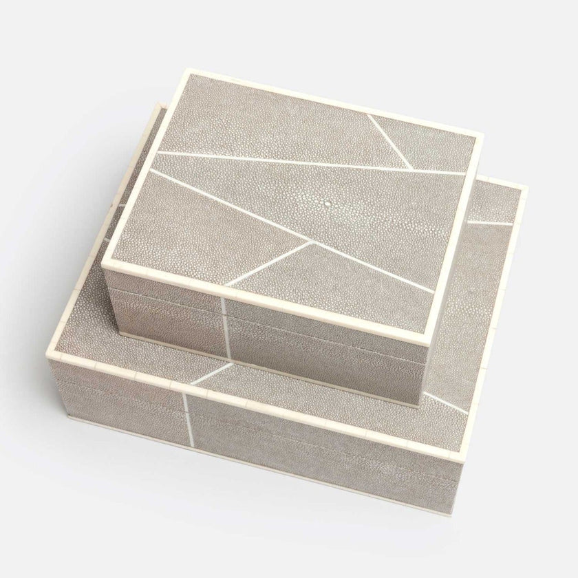 Breck Faux Shagreen Box - Set of 2