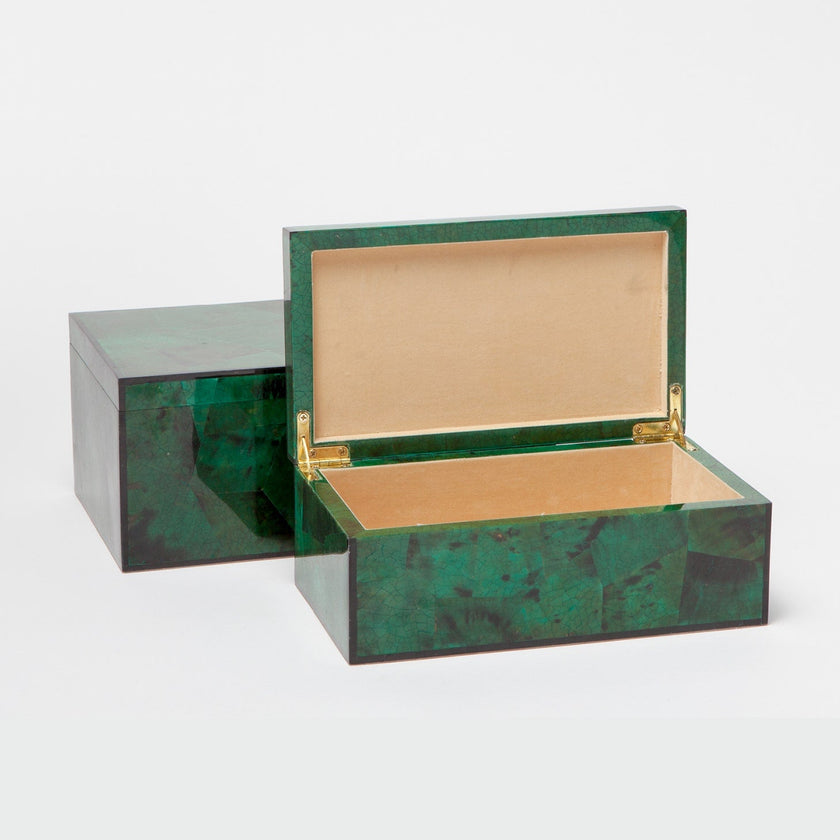 Brielle Emerald Tab Box - Set of 2