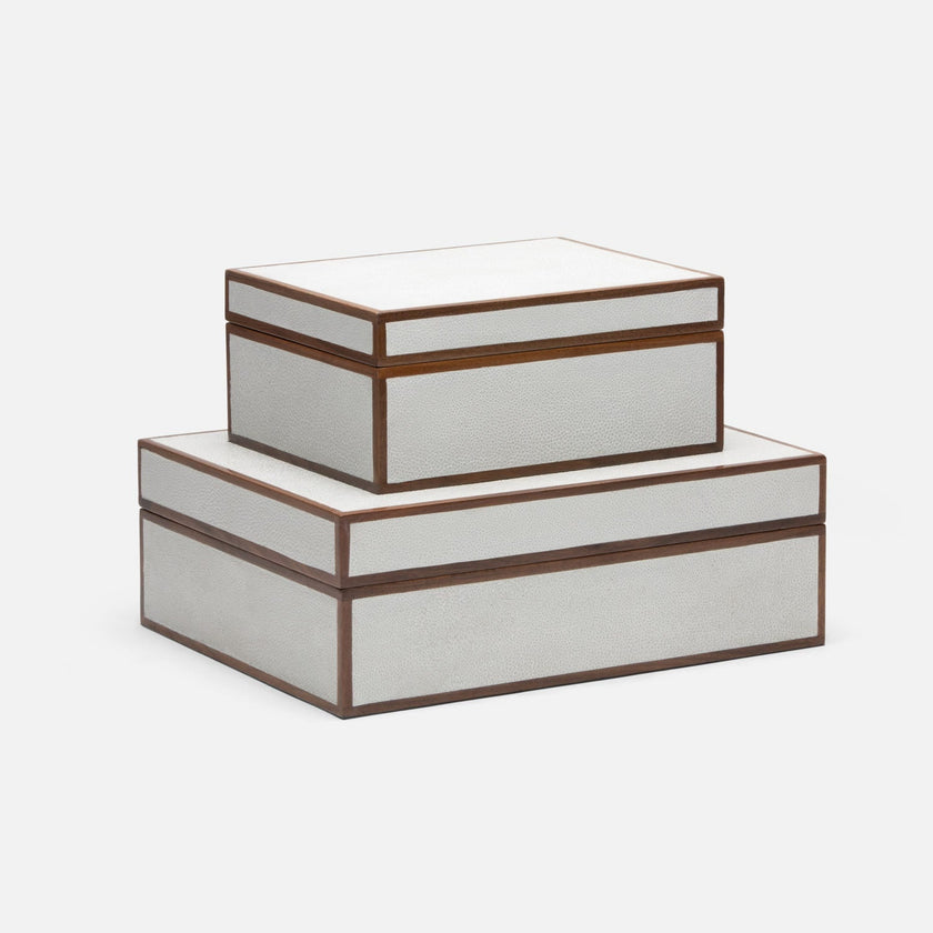 Cooper Faux Shagreen Box - Set of 2