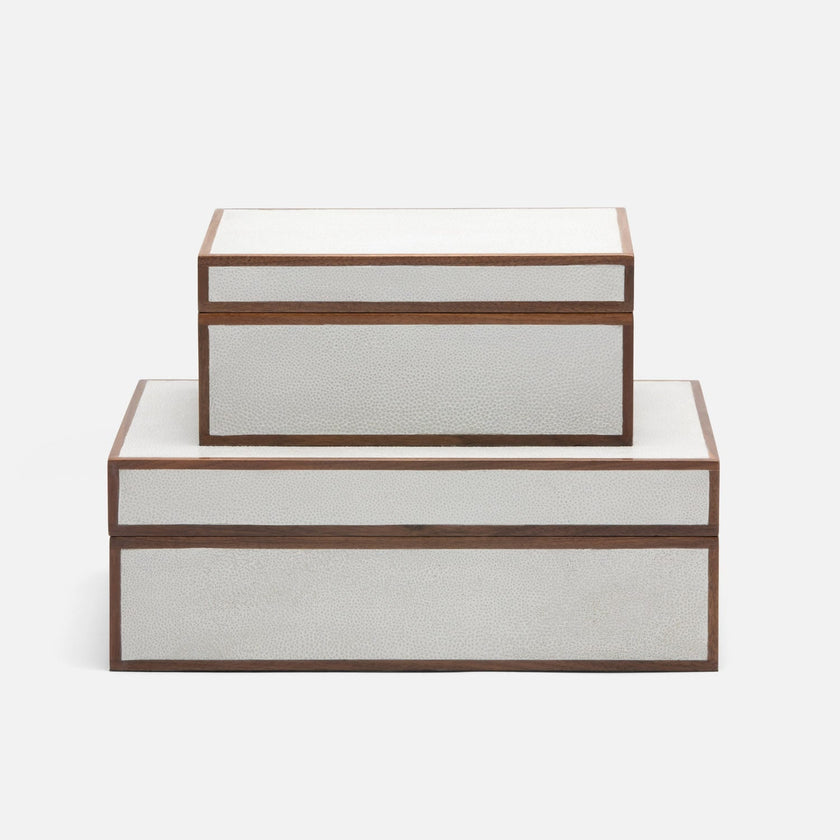 Cooper Faux Shagreen Box - Set of 2