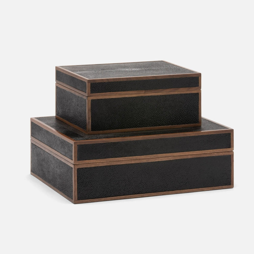 Cooper Faux Shagreen Box - Set of 2
