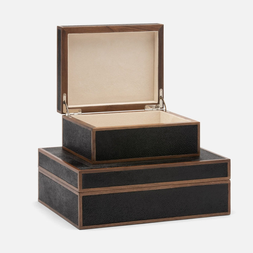 Cooper Faux Shagreen Box - Set of 2