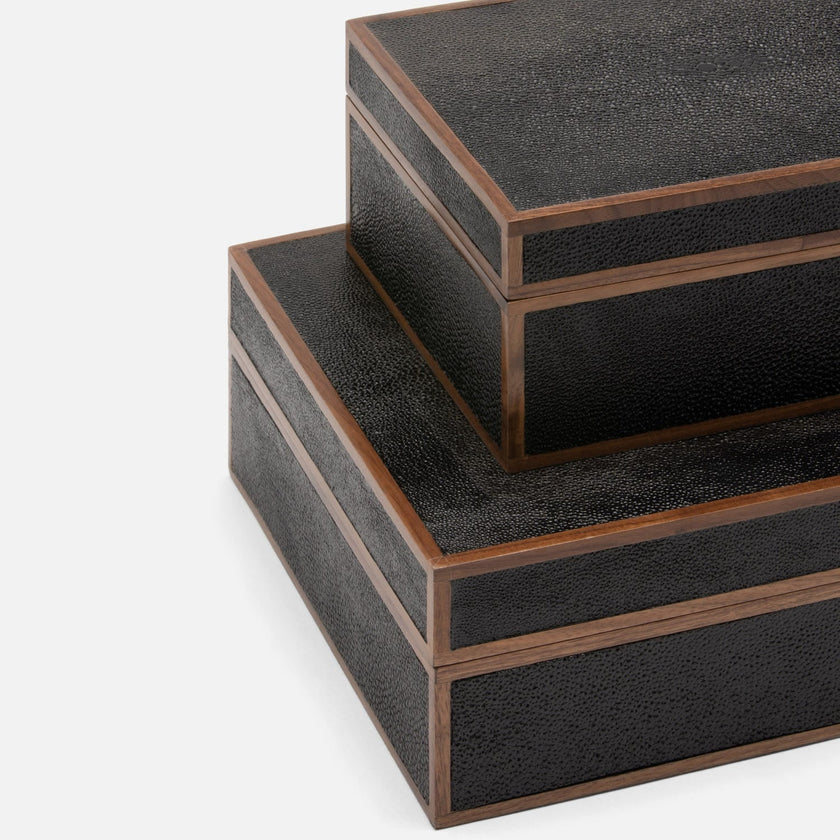 Cooper Faux Shagreen Box - Set of 2