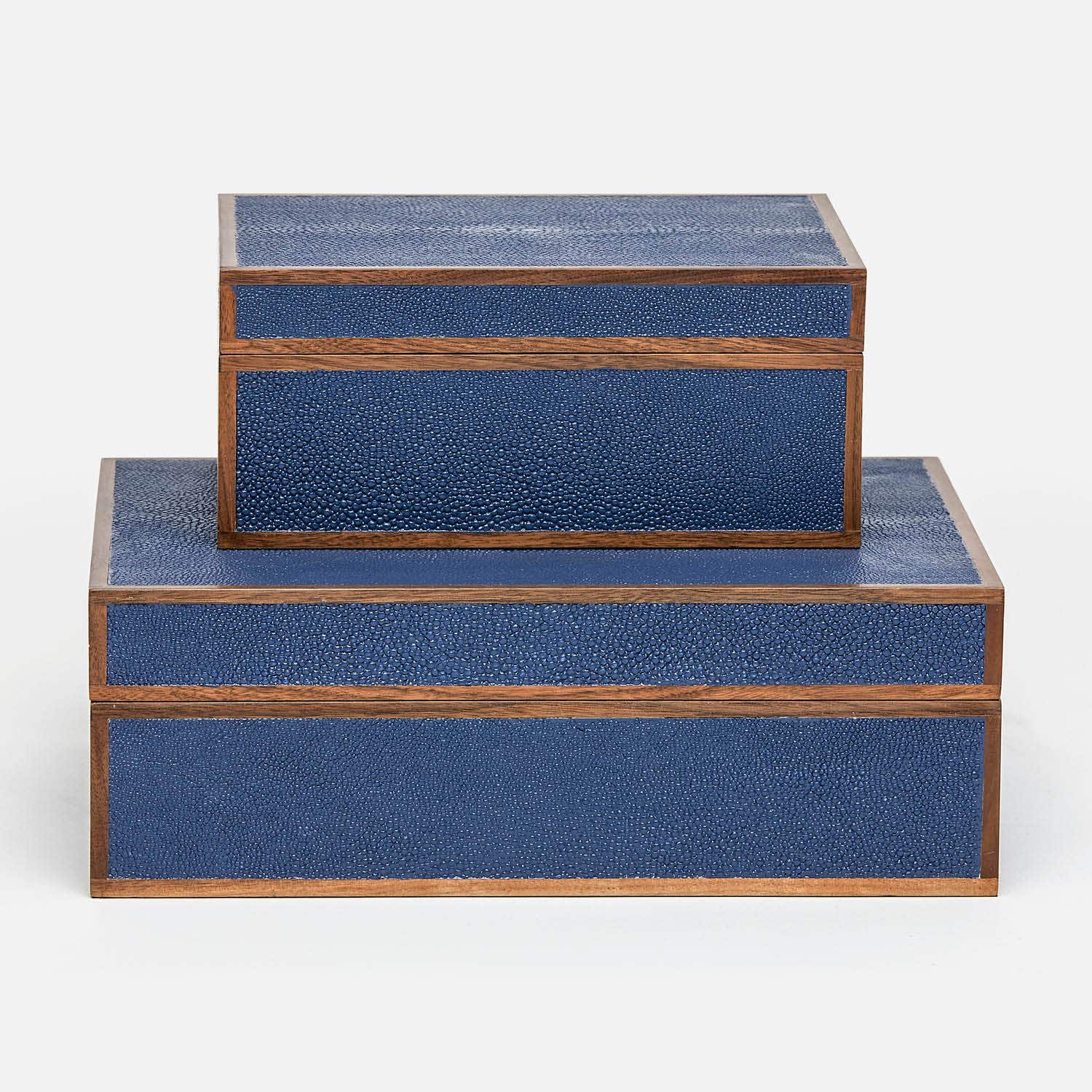 Cooper Faux Shagreen Box - Set of 2