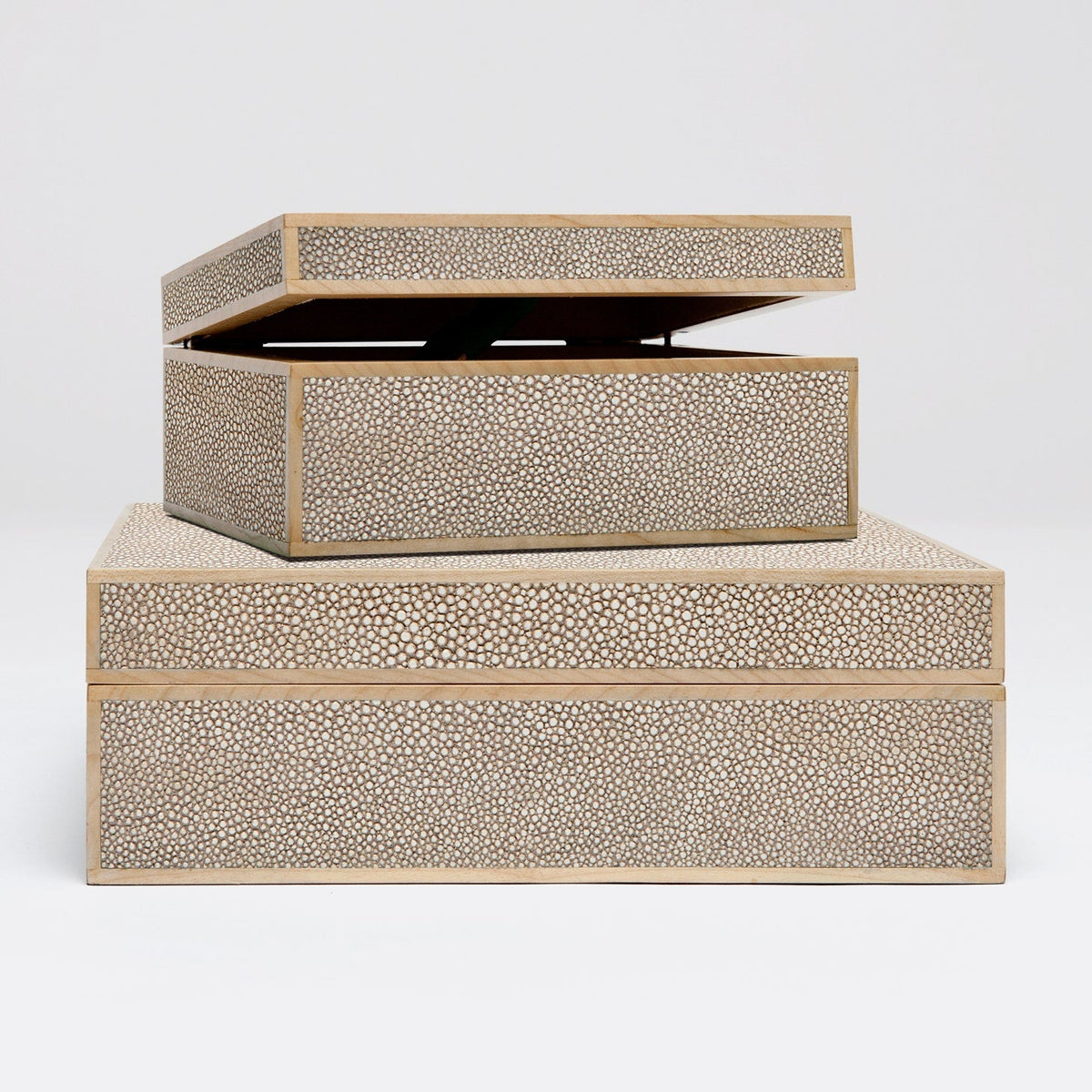 Cooper Faux Shagreen Box - Set of 2