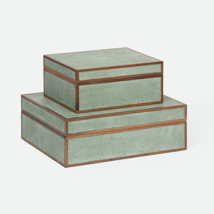 Cooper Faux Shagreen Box - Set of 2