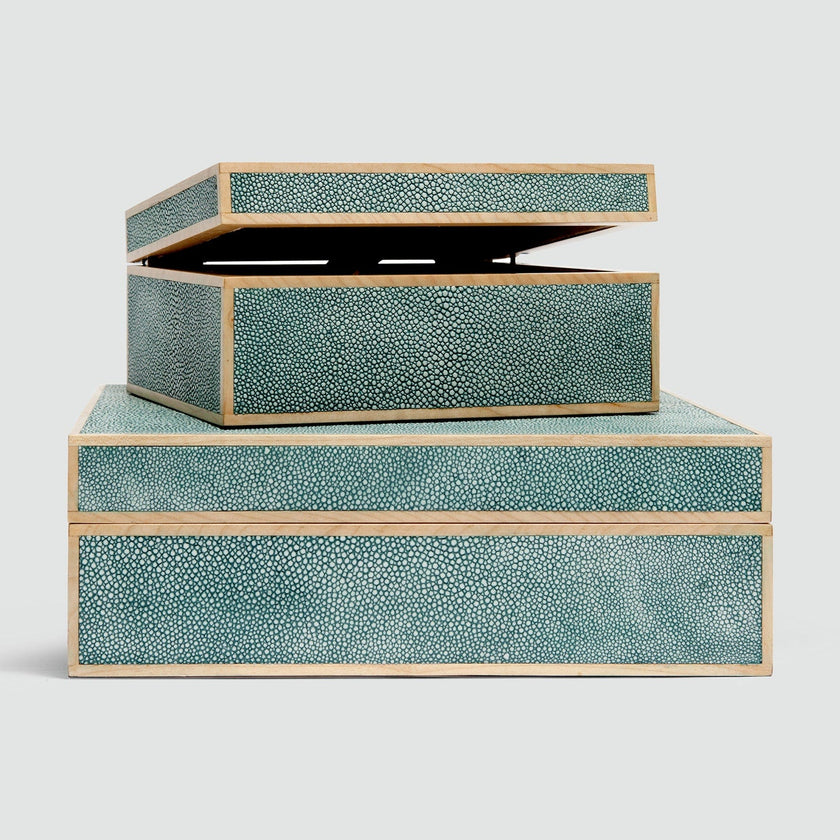 Cooper Faux Shagreen Box - Set of 2
