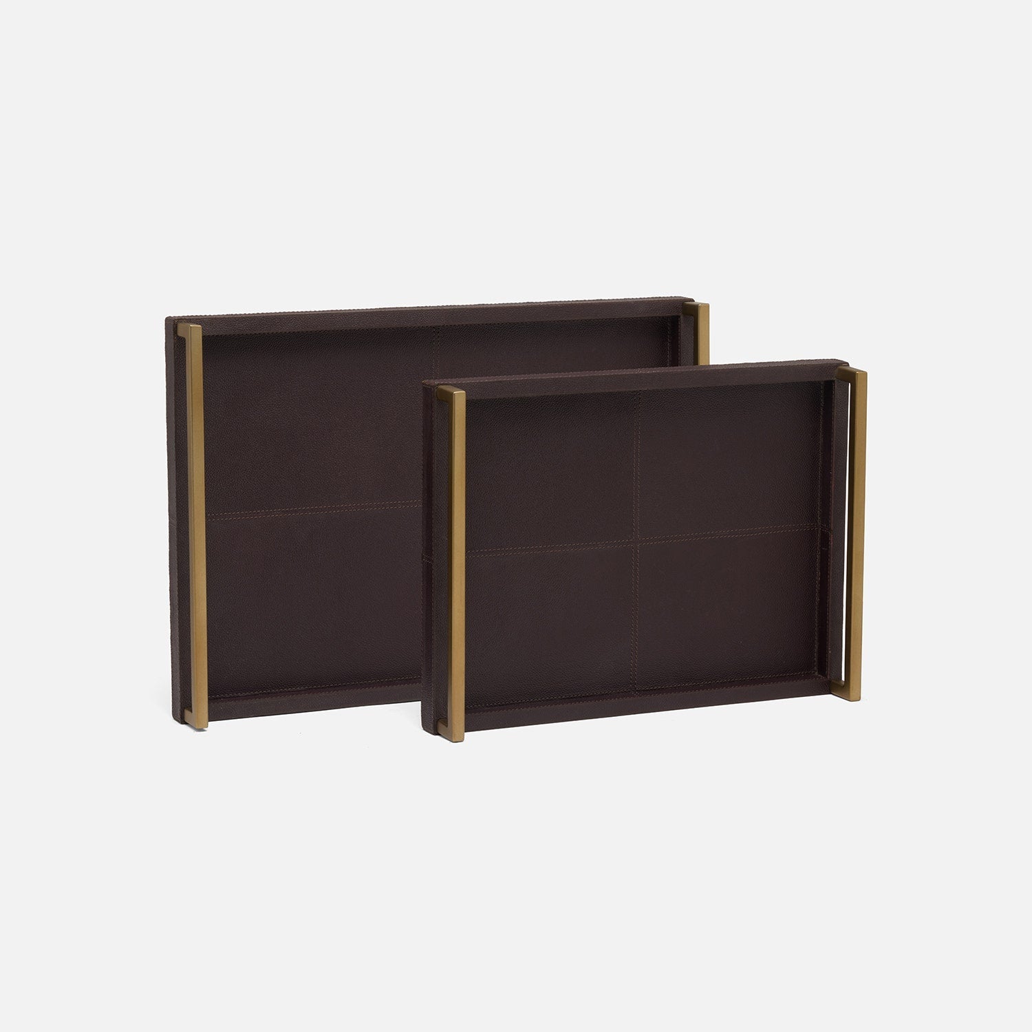 Delrae Leather Tray - Set of 2