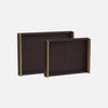 Delrae Leather Tray - Set of 2