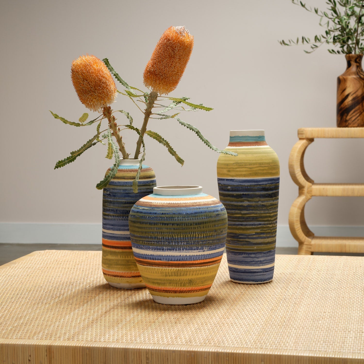 Delta Ceramic Vase - Set of 3