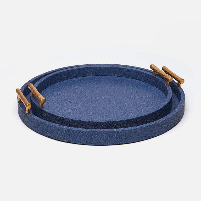 Doris Faux Shagreen Tray - Set of 2