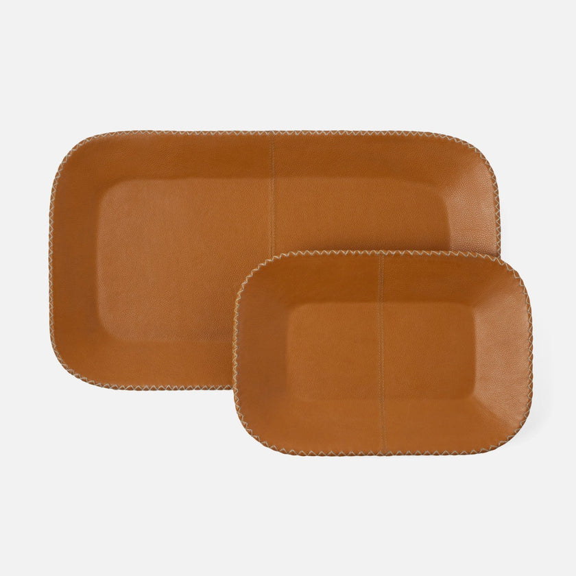 Georgia Leather Tray - Set of 2