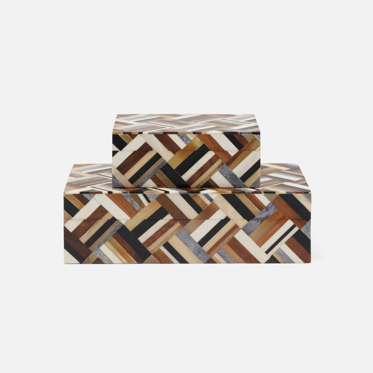 Hunter Wood and Horn Box - Set of 2