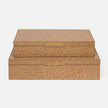 Imani Ostrich Embossed Leather Box - Set of 2