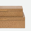 Imani Ostrich Embossed Leather Box - Set of 2