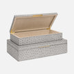 Imani Ostrich Embossed Leather Box - Set of 2