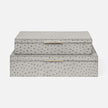 Imani Ostrich Embossed Leather Box - Set of 2