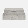Imani Ostrich Embossed Leather Box - Set of 2