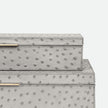 Imani Ostrich Embossed Leather Box - Set of 2