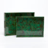 Jade Green Tab Shell Tray - Set of 2