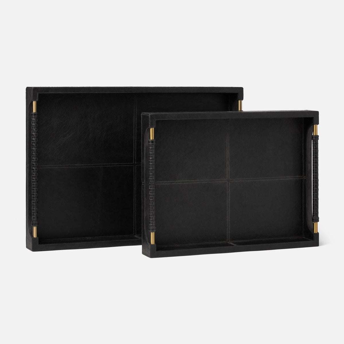 Lenora Leather Tray - Set of 2