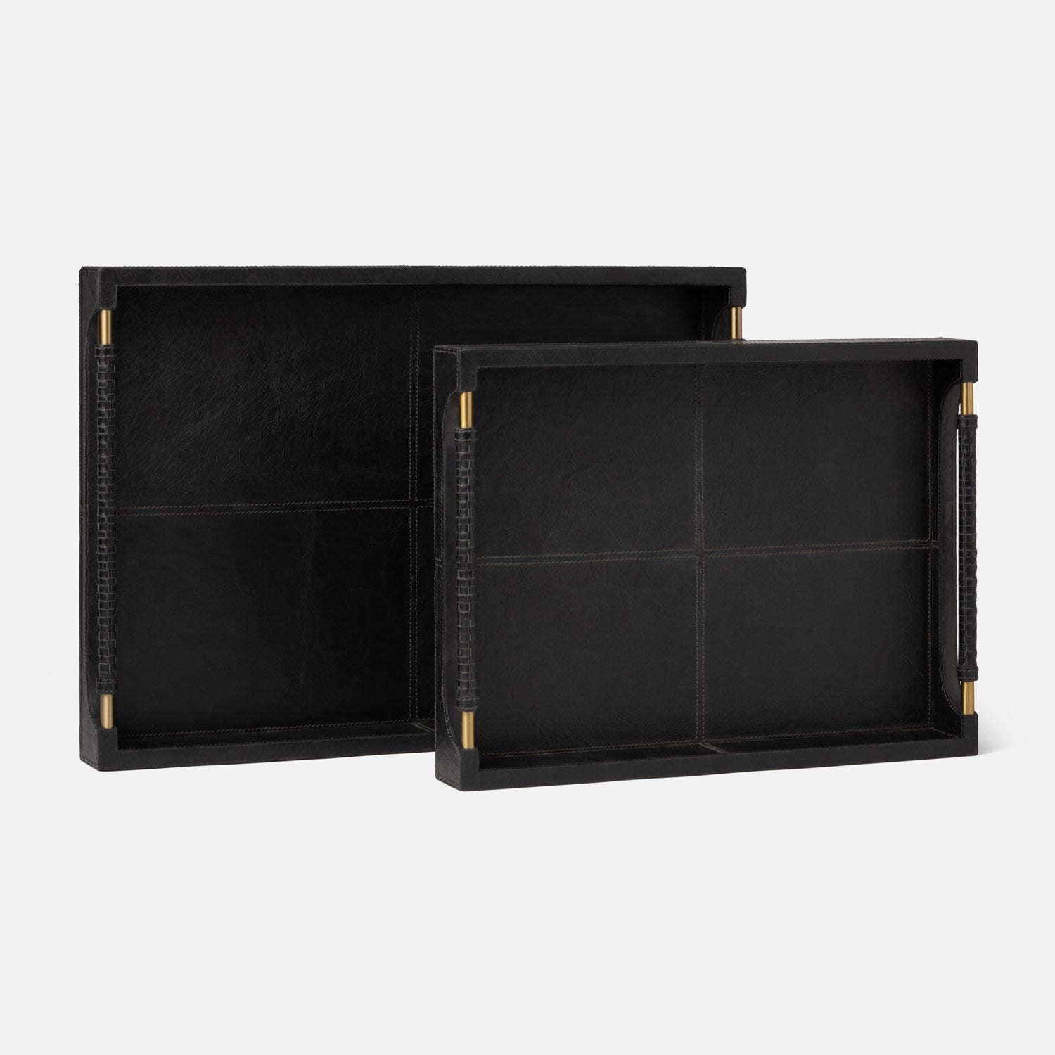 Lenora Leather Tray - Set of 2