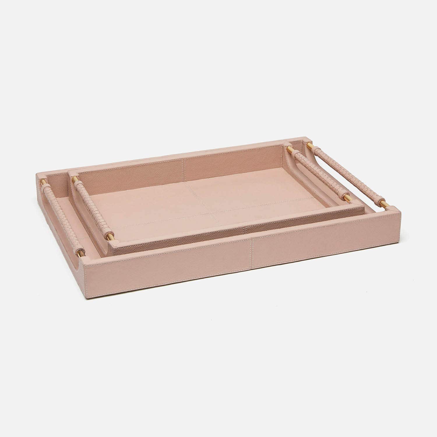 Lenora Leather Tray - Set of 2