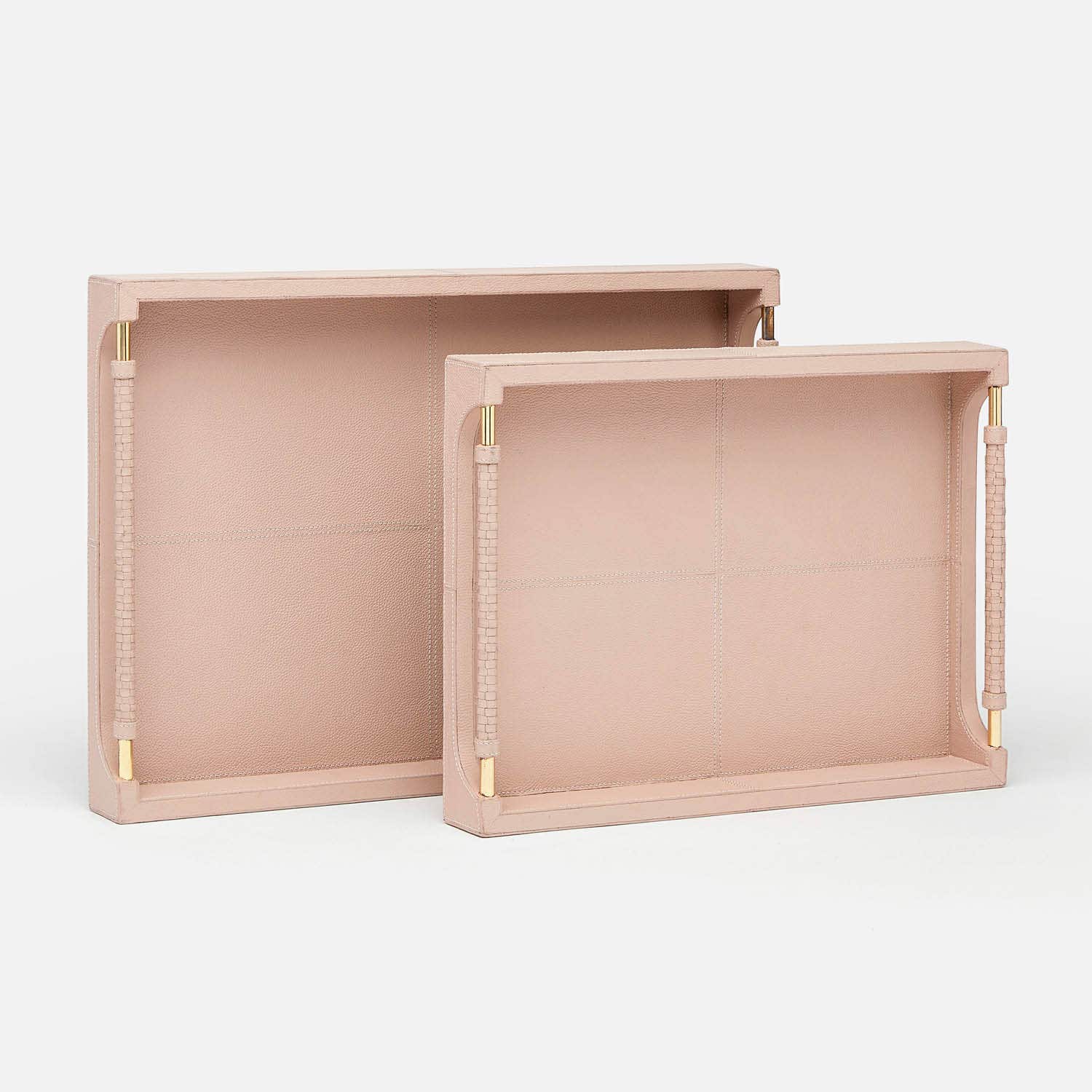 Lenora Leather Tray - Set of 2