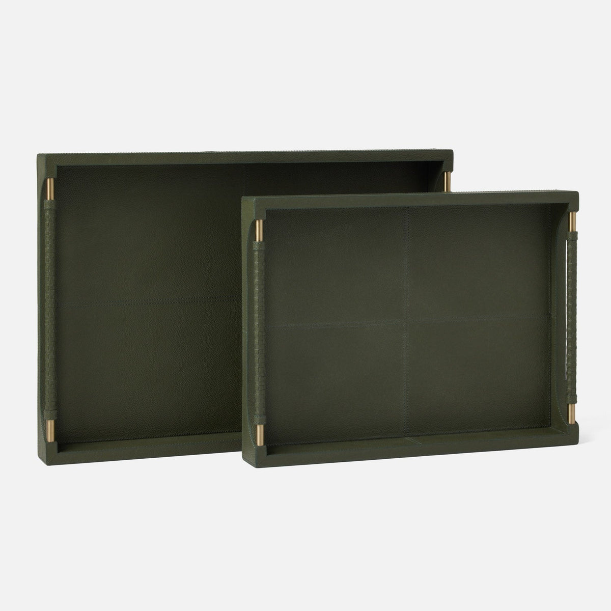 Lenora Leather Tray - Set of 2