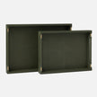 Lenora Leather Tray - Set of 2