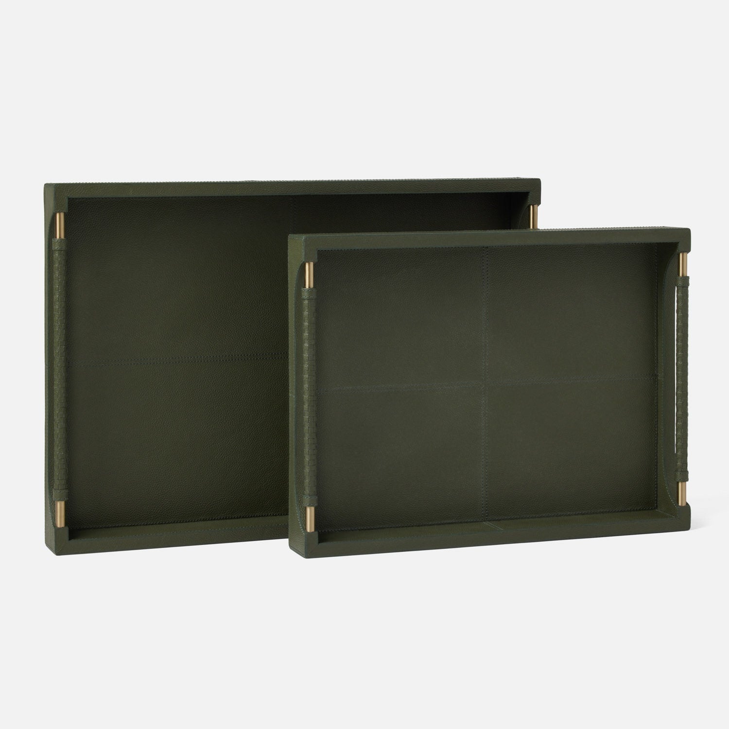 Lenora Leather Tray - Set of 2