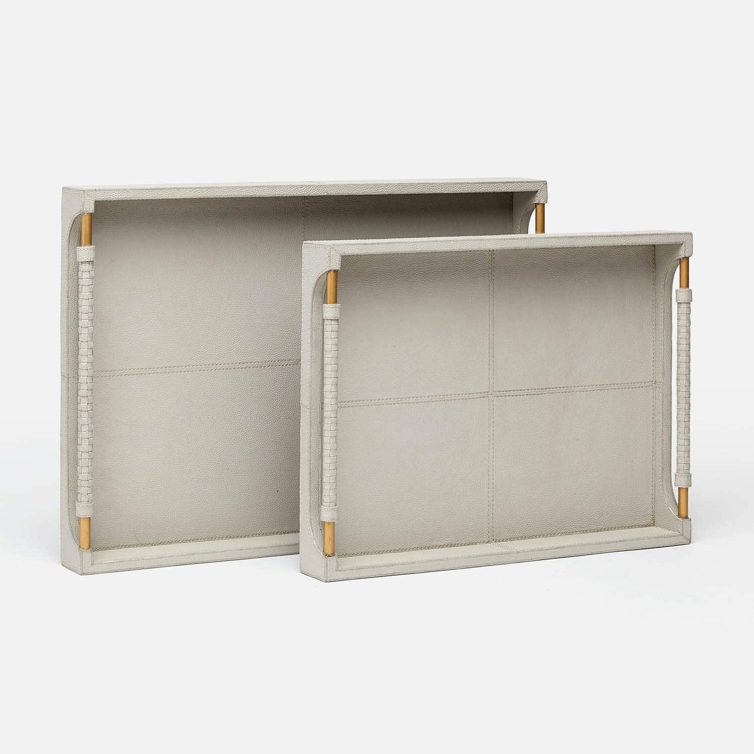 Lenora Leather Tray - Set of 2