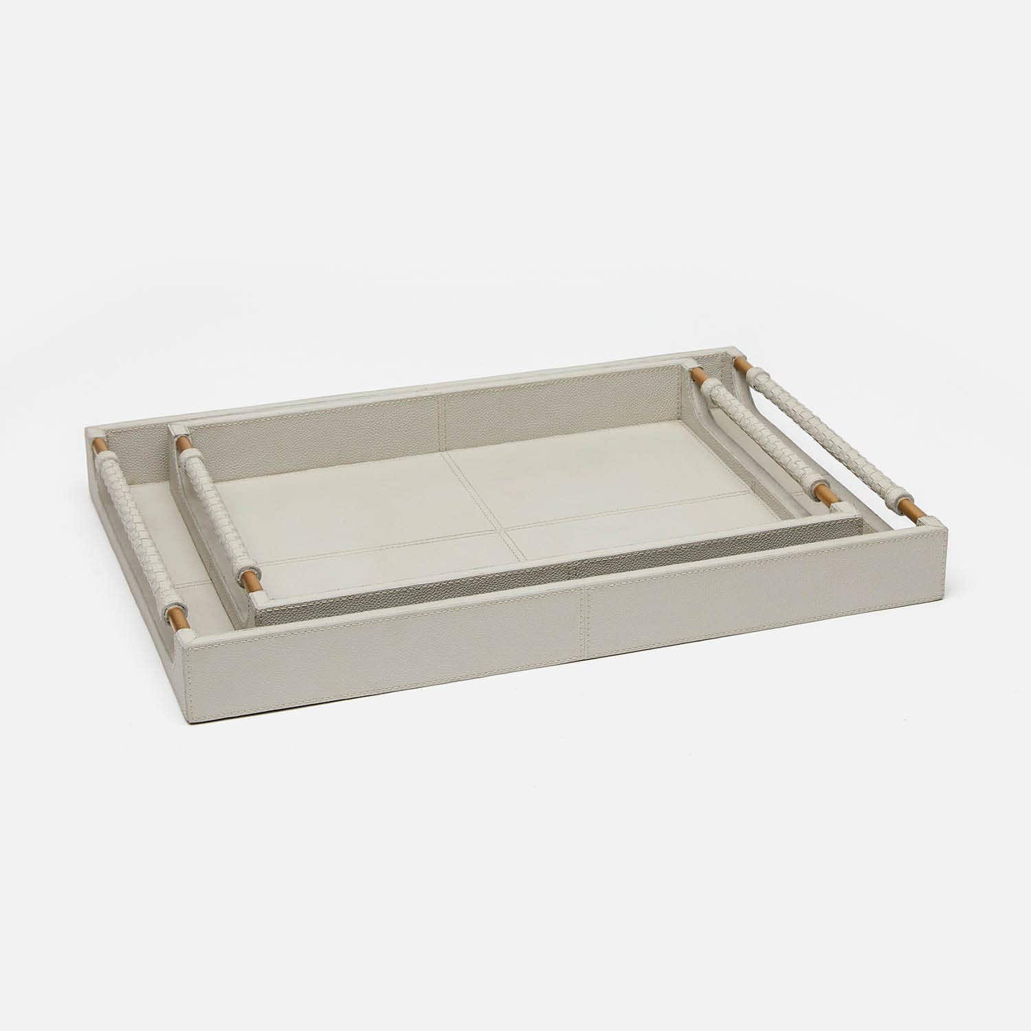 Lenora Leather Tray - Set of 2