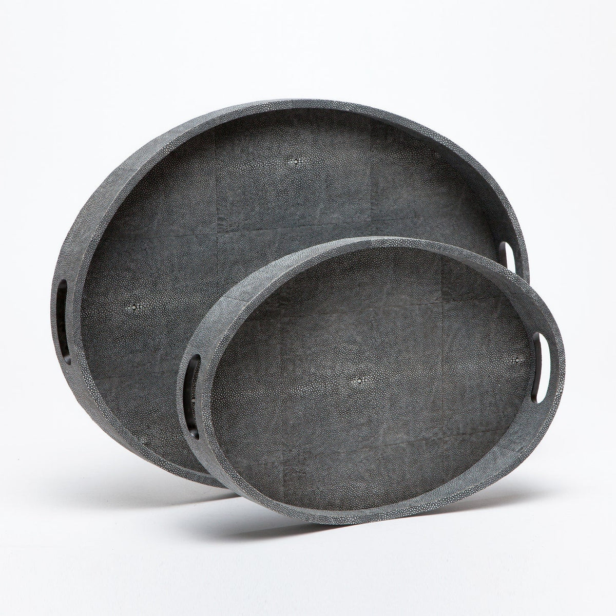 Logan Faux Shagreen Tray - Set of 2