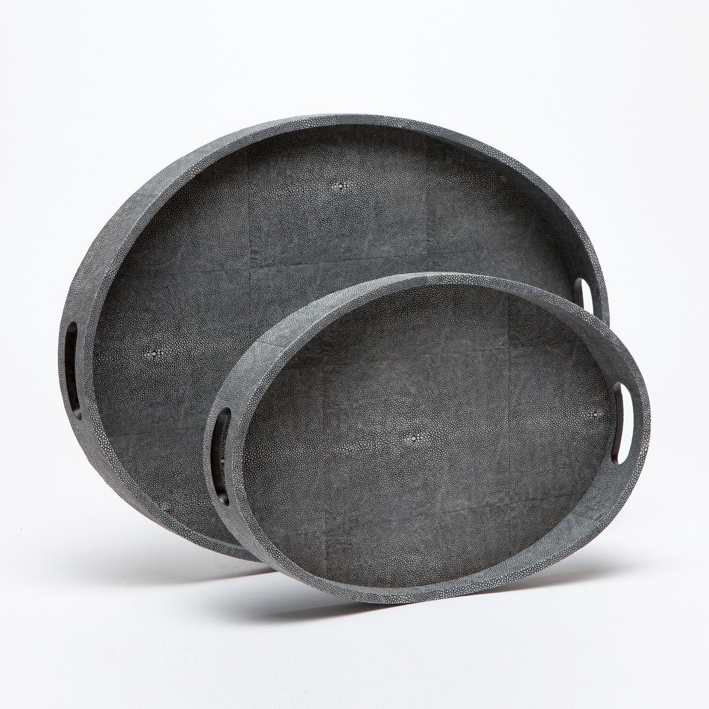 Logan Faux Shagreen Tray - Set of 2