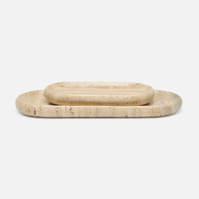 Malka Travertine Tray - Set of 2