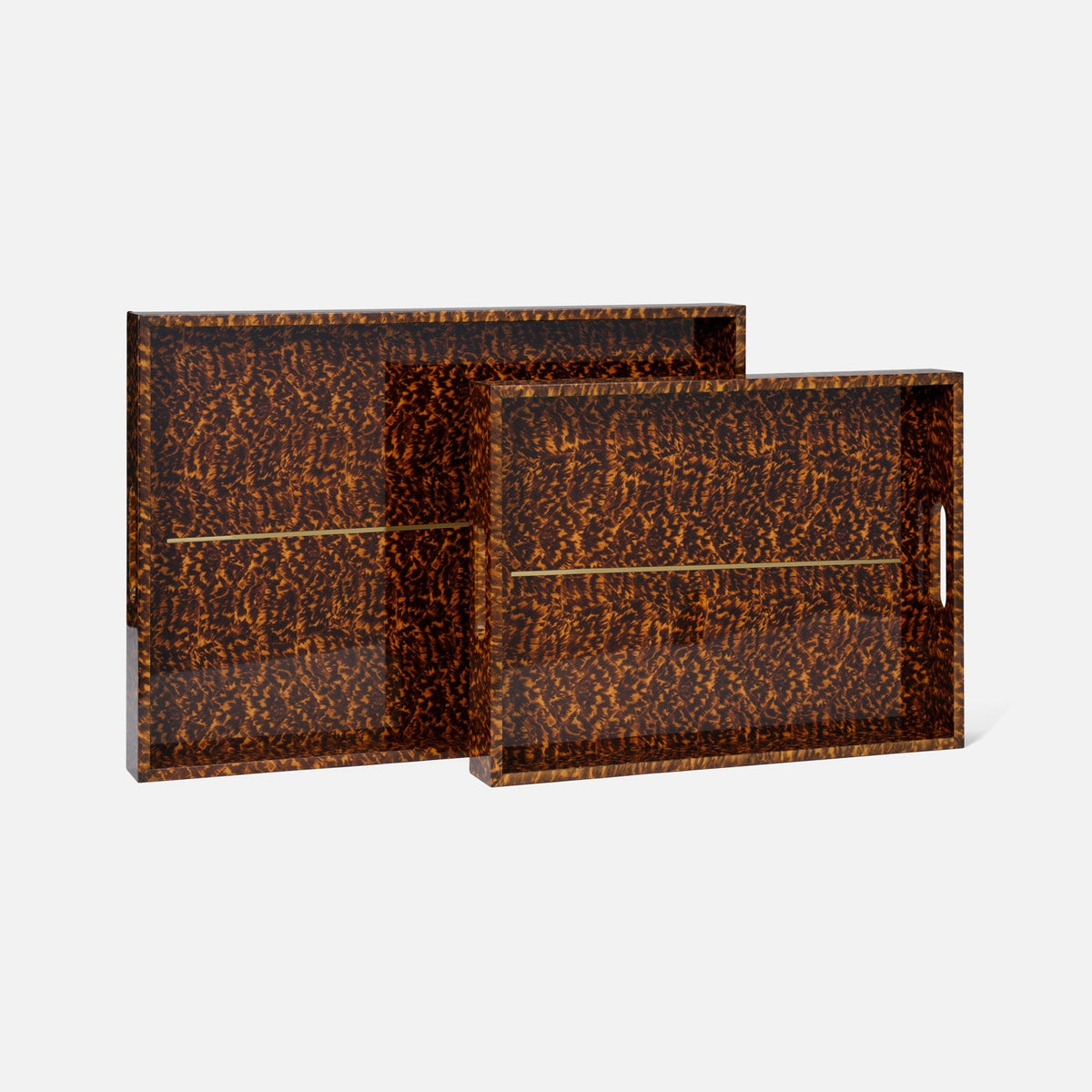 Milton Faux Tortoise Tray - Set of 2