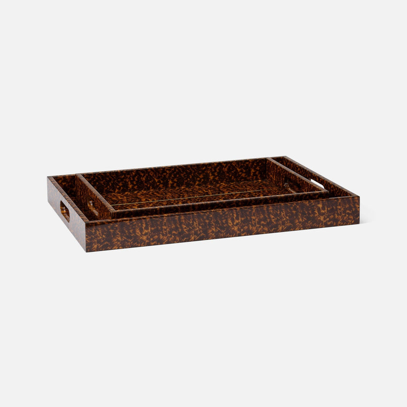 Milton Faux Tortoise Tray - Set of 2